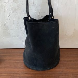 Creatures of comfort suede black bucket bag